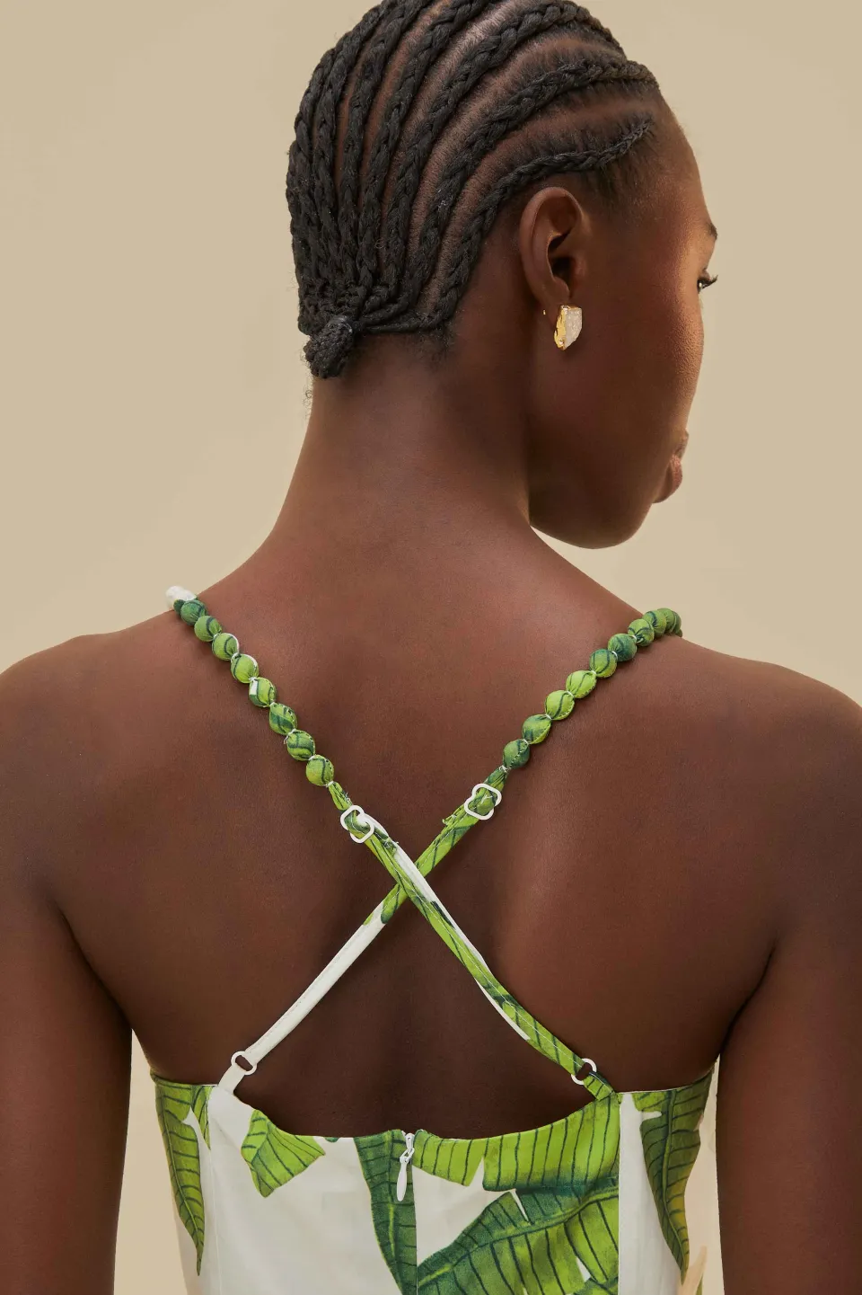 FARM Rio Off-White Palm Fan Midi Dress Online
