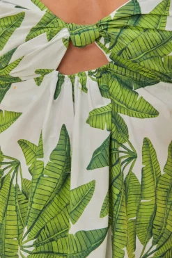 FARM Rio Off-White Palms Fan Mini Dress Sale