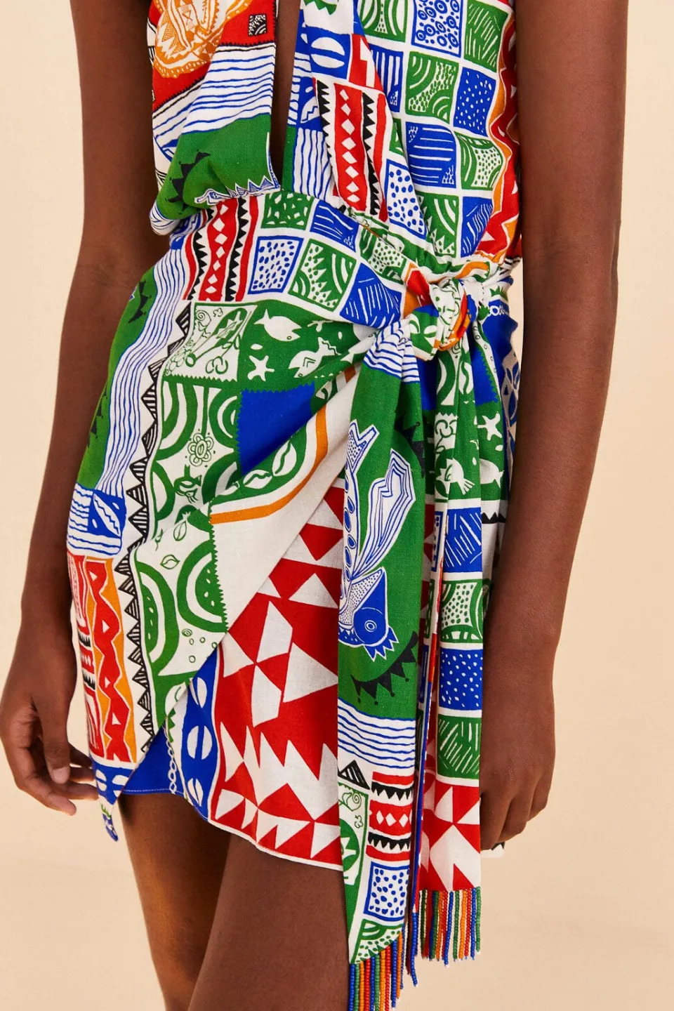FARM Rio Off-White Pitta Colors Mini Dress Sale