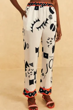 FARM Rio Off-White Pitta Soul Pants
