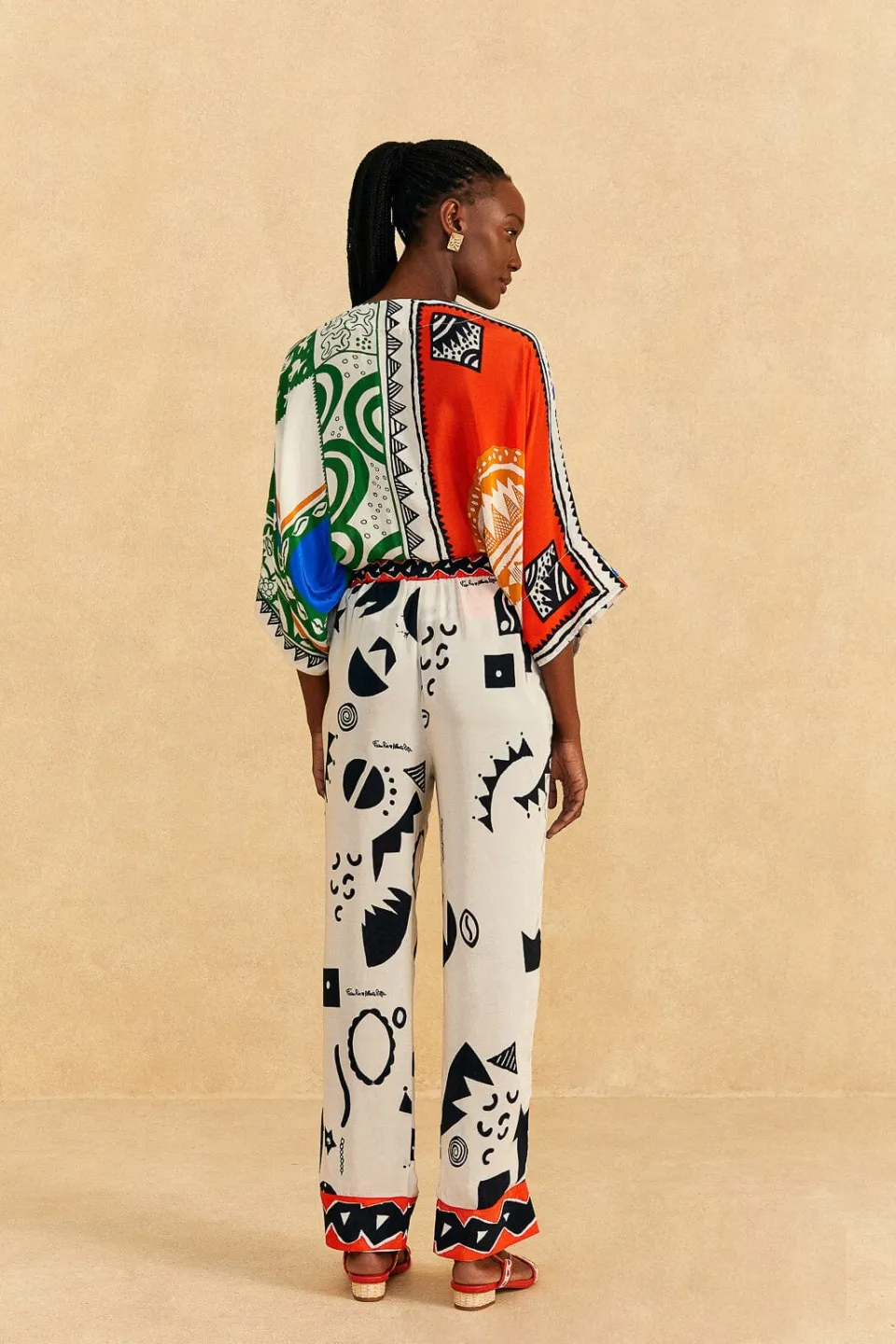 FARM Rio Off-White Pitta Soul Pants
