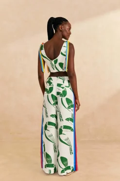 FARM Rio Off-White Rainbow Toucans Pants