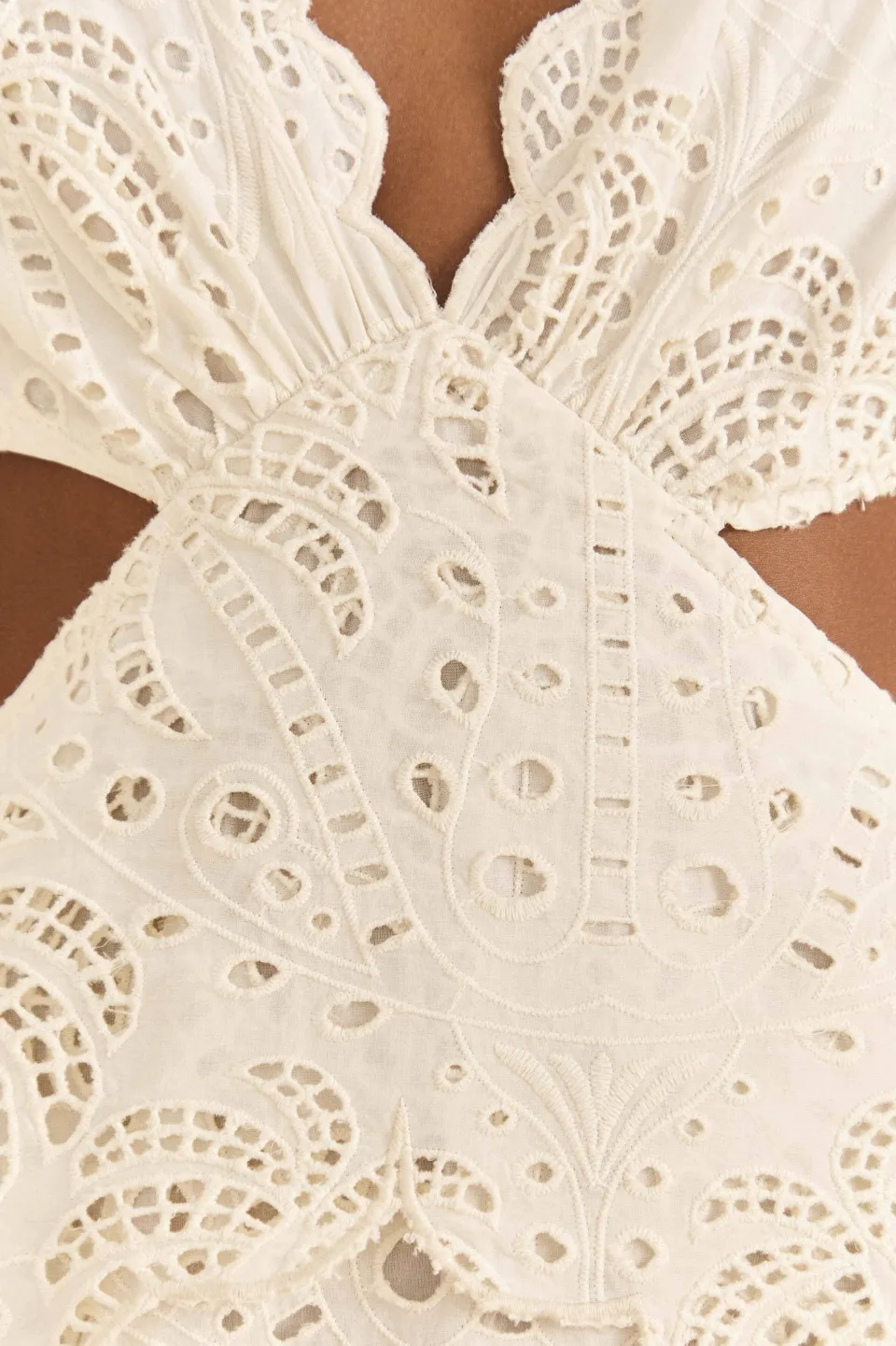 FARM Rio Off-White Richelieu Midi Dress Best