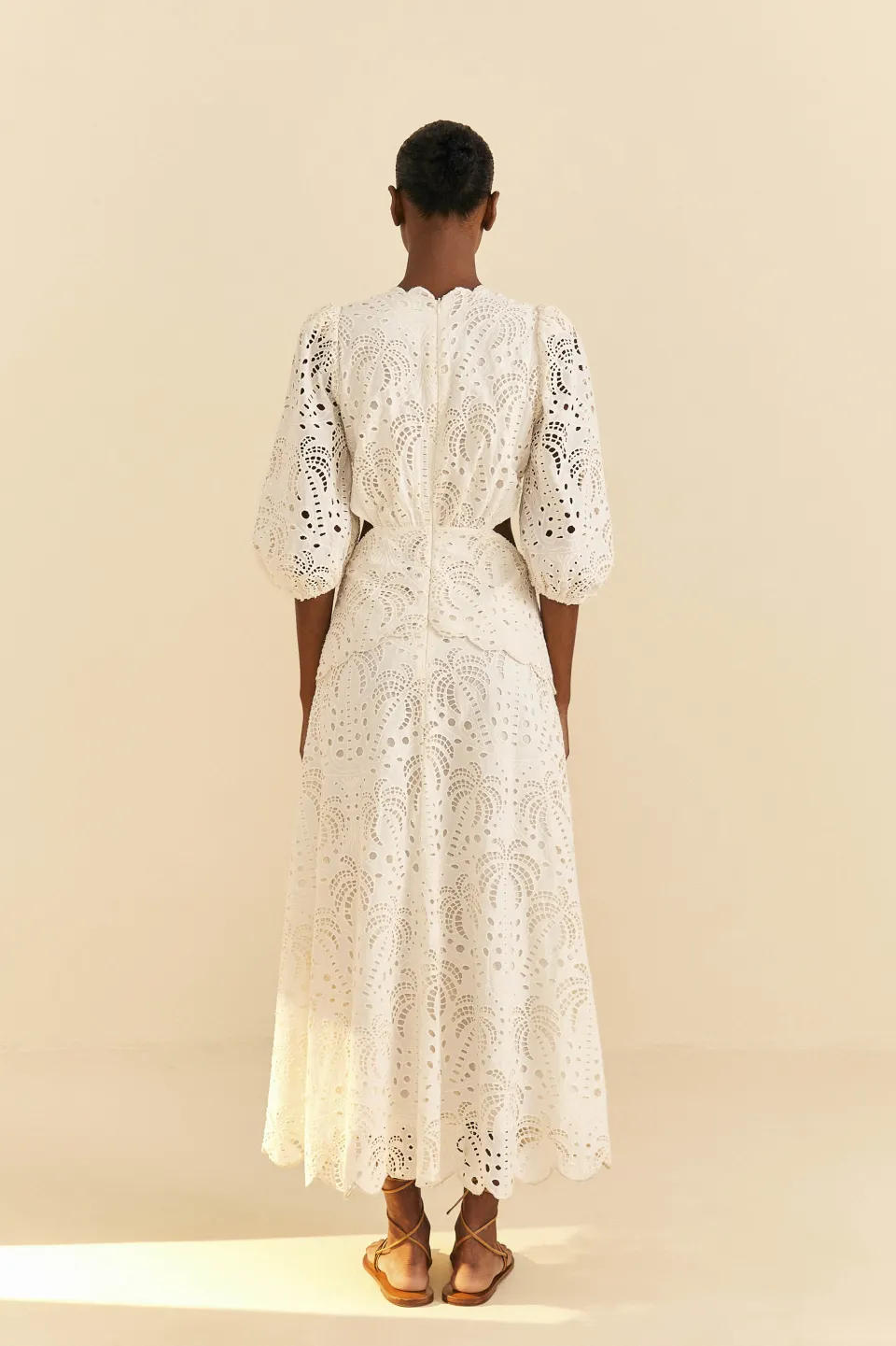 FARM Rio Off-White Richelieu Midi Dress Best