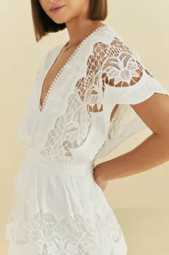 FARM Rio Off-White Richelieu Midi Dress Discount