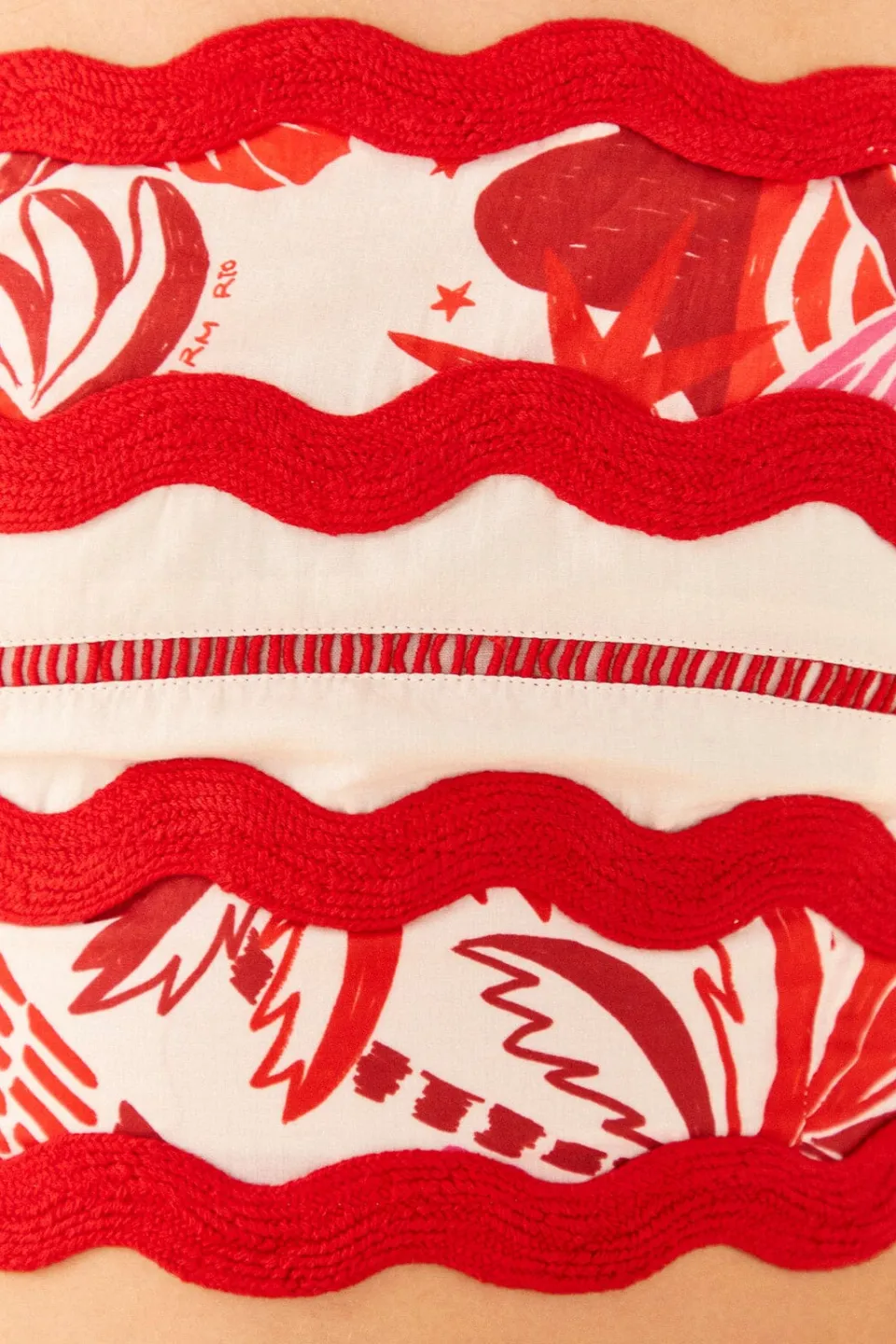 FARM Rio Off-White Rio Tiles Crop Top