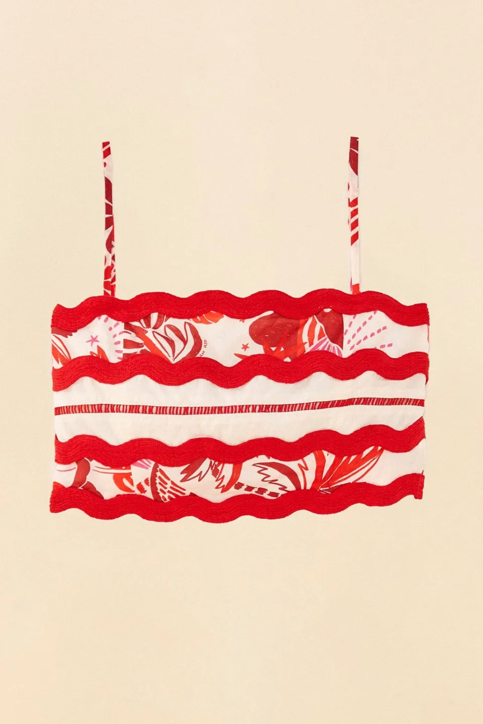 FARM Rio Off-White Rio Tiles Crop Top