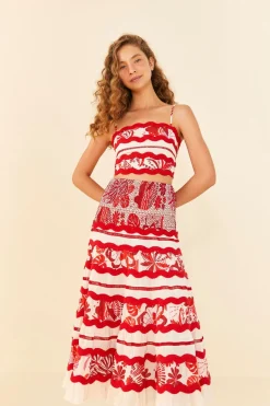FARM Rio Off-White Rio Tiles Midi Skirt Hot