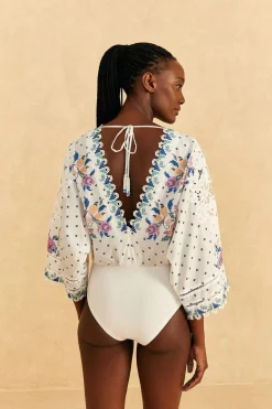 FARM Rio Off-White Romantic Bandanas Bodysuit Best