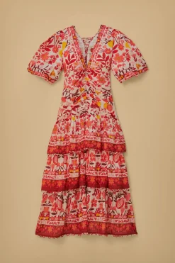 FARM Rio Off-White Romantic Orchard Short Sleeve Midi Dress Online