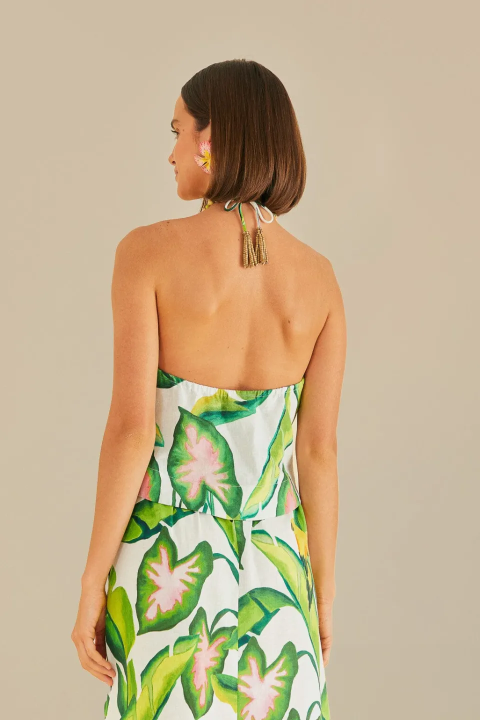 FARM Rio Off-White Summer Foliage Croped Top Online