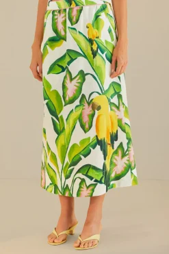FARM Rio Off-White Summer Foliage Skirt Discount