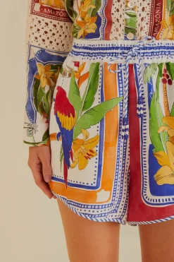 FARM Rio Off-White Tropical Destination LENZING™ ECOVERO™ Euroflax™ Shorts Sale