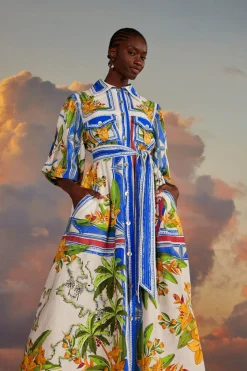 FARM Rio Off-White Tropical Destination Midi Dress Discount