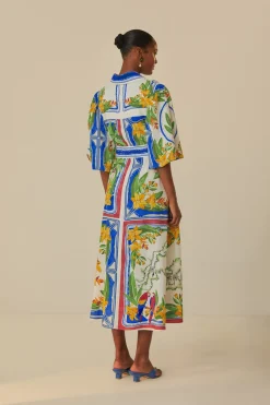 FARM Rio Off-White Tropical Destination Midi Dress Discount