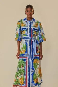 FARM Rio Off-White Tropical Destination Midi Dress Discount