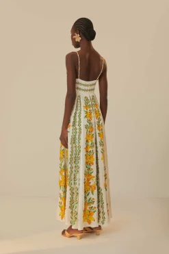 FARM Rio Off-White Tropical Lightness Sleeveless Maxi Dress Best
