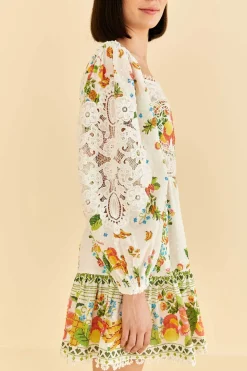FARM Rio Off-White Tropical Romance Scarf Mini Dress