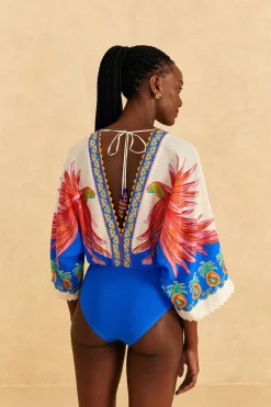 FARM Rio Off-White Vivid Garden Bodysuit