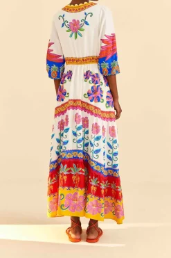 FARM Rio Off-White Vivid Garden Maxi Dress Online