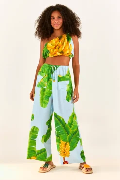 FARM Rio One Shoulder Top | Blue Fresh Bananas Print Online