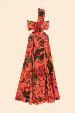 FARM Rio Orange Blooming Garden Maxi Dress Best