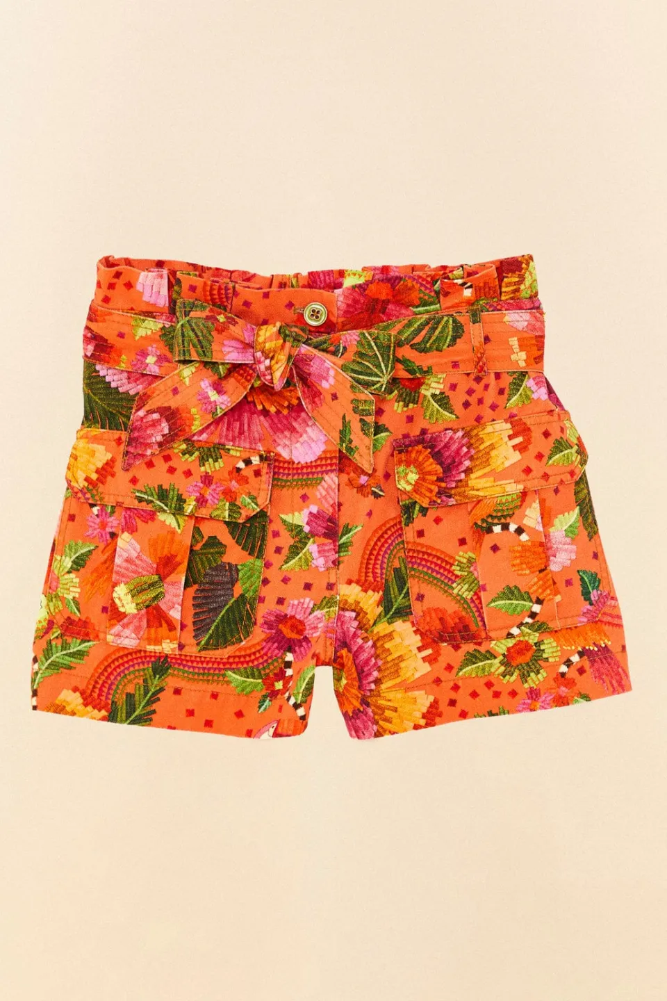 FARM Rio Orange Blooming Garden Shorts Discount