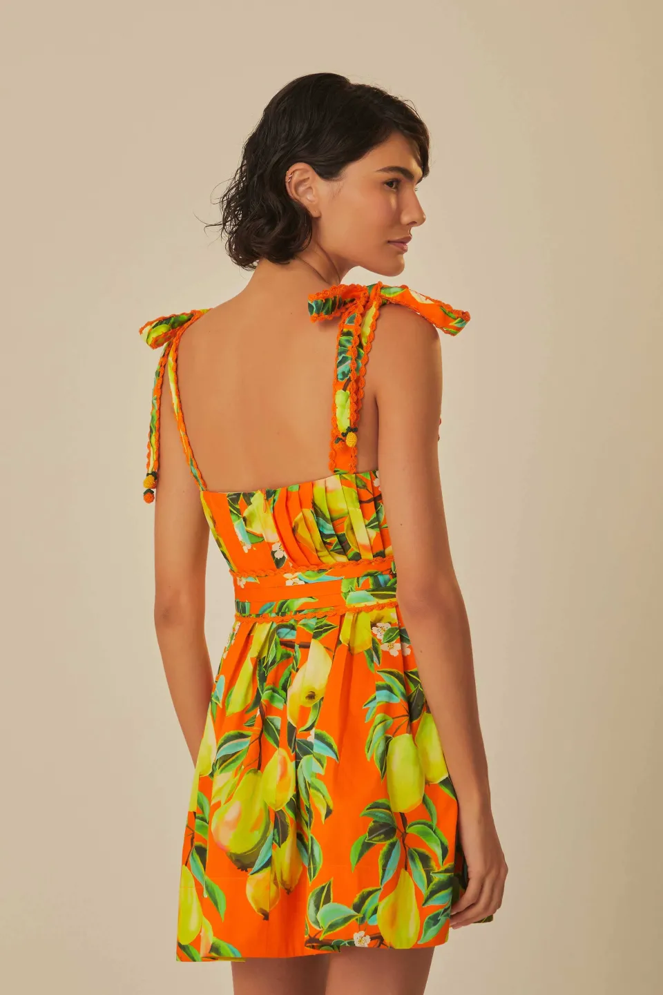 FARM Rio Orange Chic Pears Organic Cotton Mini Dress Best