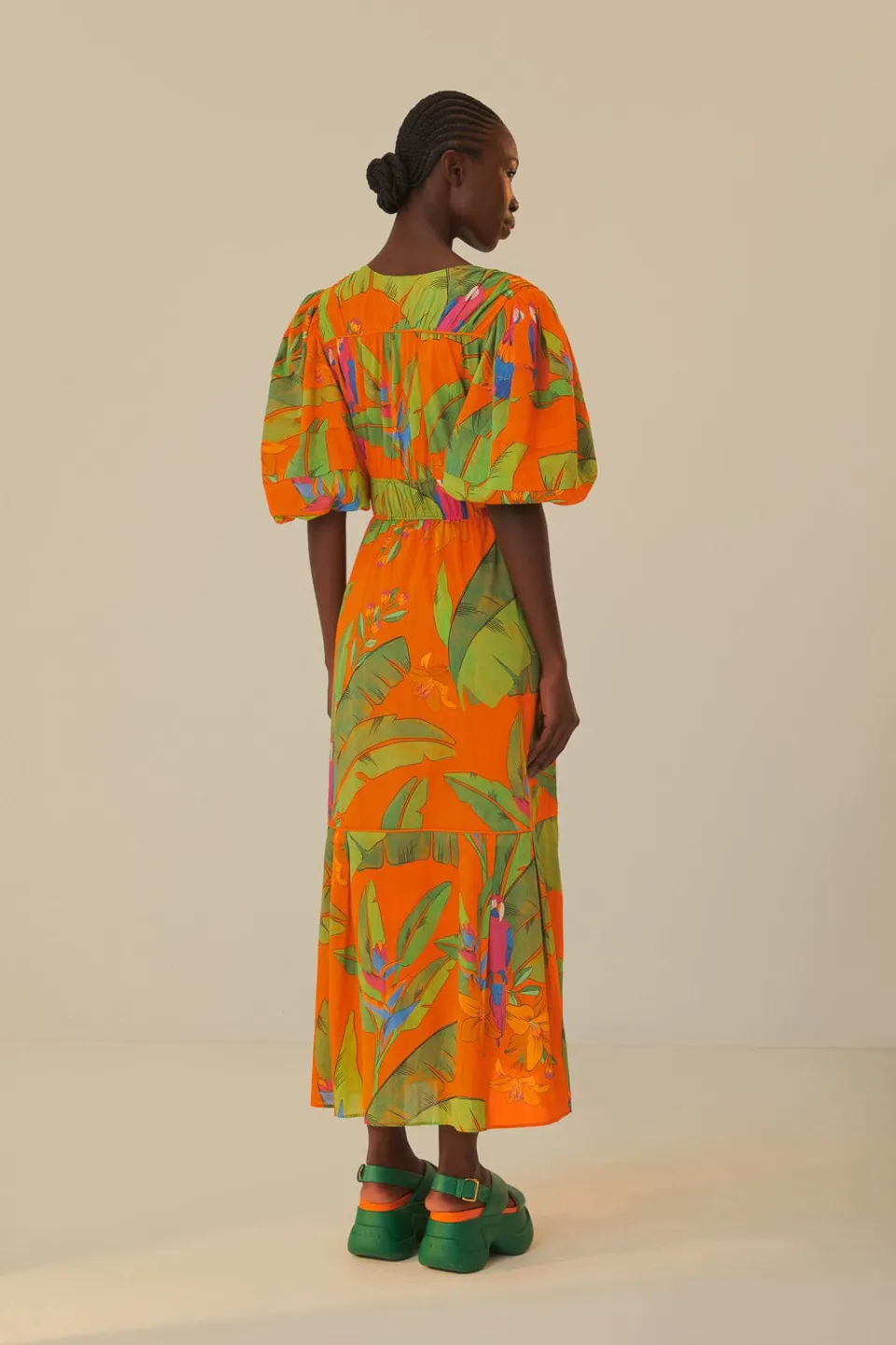 FARM Rio Orange Fresh Macaws Midi Dress Online