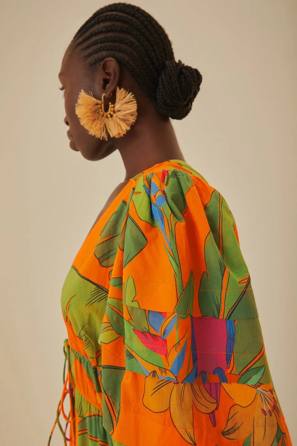 FARM Rio Orange Fresh Macaws Midi Dress Online