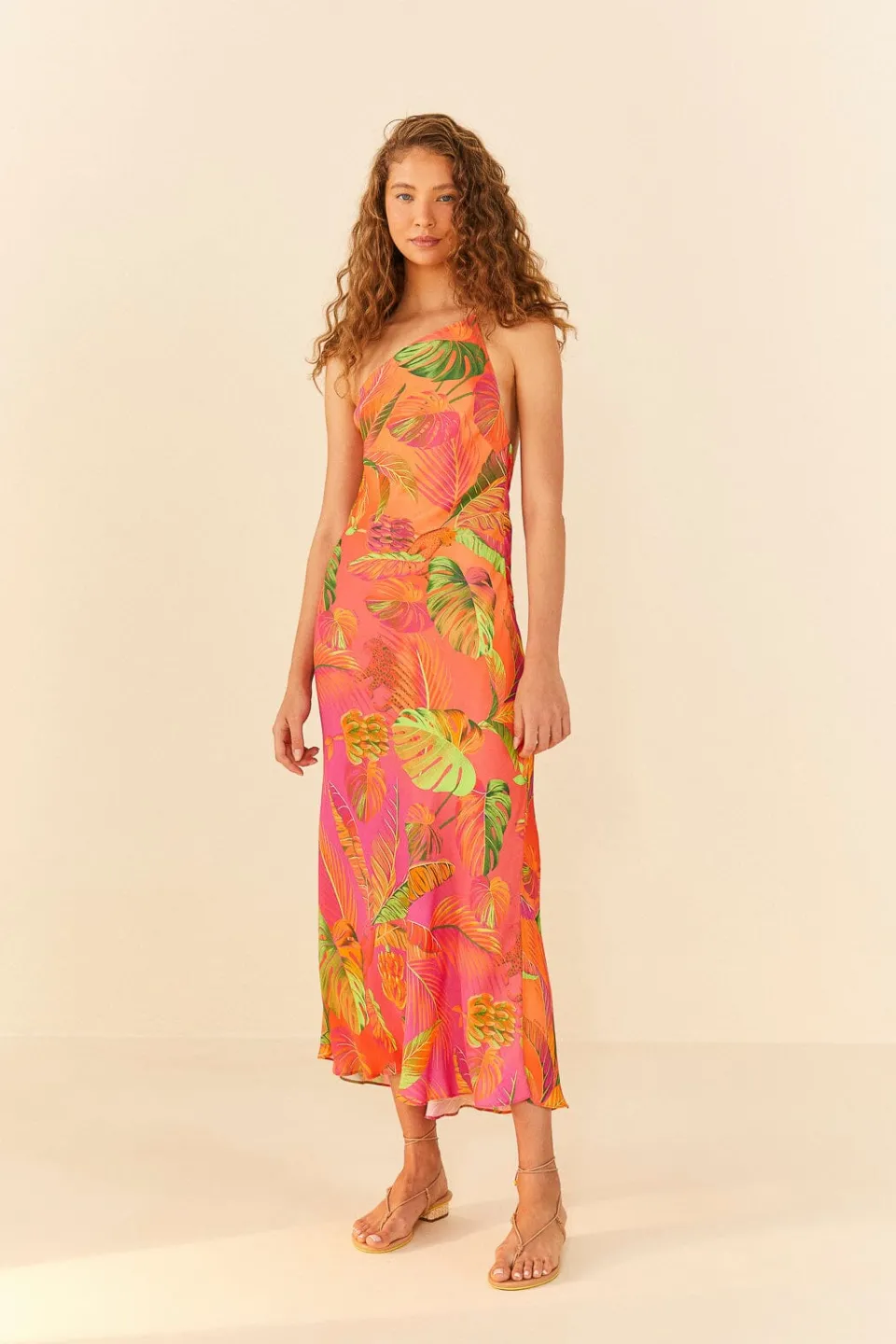 FARM Rio Orange Ombre Forest Lenzing™ Ecovero™ Viscose Midi Dress Sale
