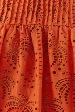 FARM Rio Orange Palm Tree Richelieu Blouse