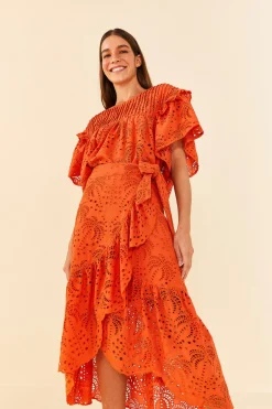 FARM Rio Orange Palm Tree Richilier Mini Skirt Discount