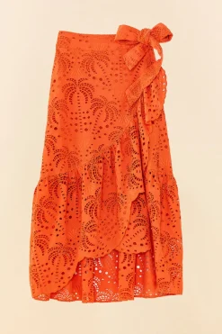 FARM Rio Orange Palm Tree Richilier Mini Skirt Discount