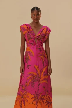 FARM Rio Pink Beach Forest Lenzing™ Ecovero™ Viscose Maxi Dress