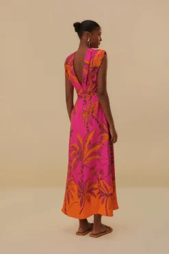 FARM Rio Pink Beach Forest Lenzing™ Ecovero™ Viscose Maxi Dress