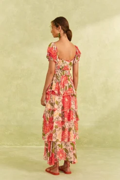 FARM Rio Pink Blooming Floral Maxi Dress Clearance