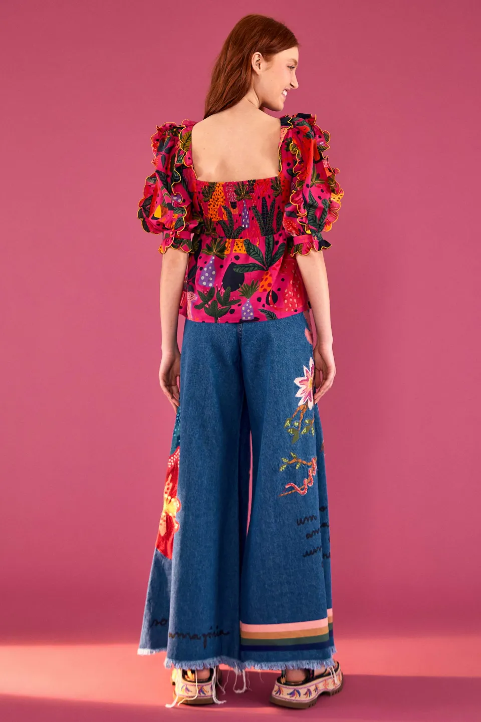 FARM Rio PINK BLOUSE | Pop Leopards Print New