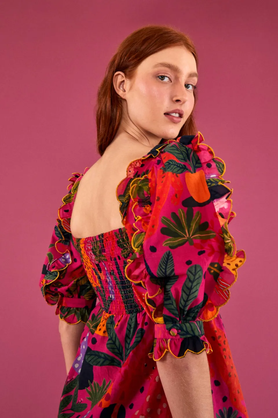 FARM Rio PINK BLOUSE | Pop Leopards Print New