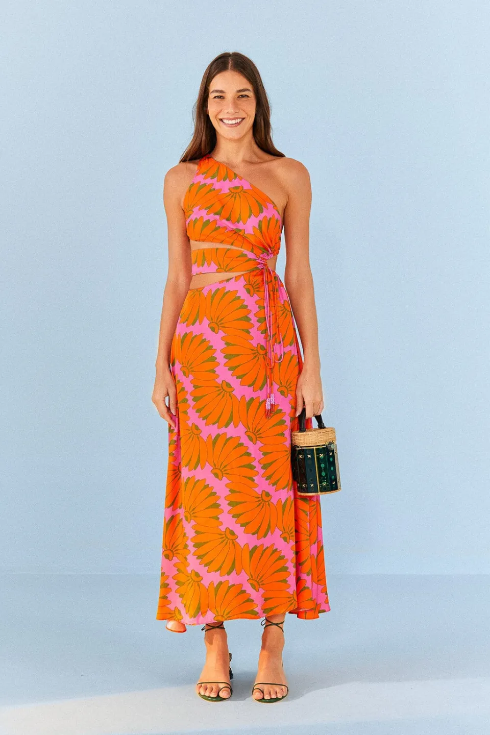 FARM Rio Pink Copacabana Lenzing™ Ecovero™ Viscose Cut Out Midi Dress Online
