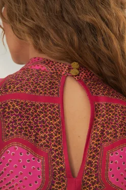 FARM Rio Pink Floral Glam Scarf LENZING™ ECOVERO™ Mini Dress Discount