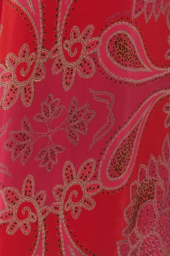 FARM Rio Pink Floral Glam Scarf Maxi Dress New