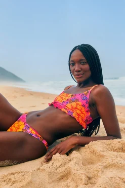 FARM Rio Pink Flowers Garden Bikini Top