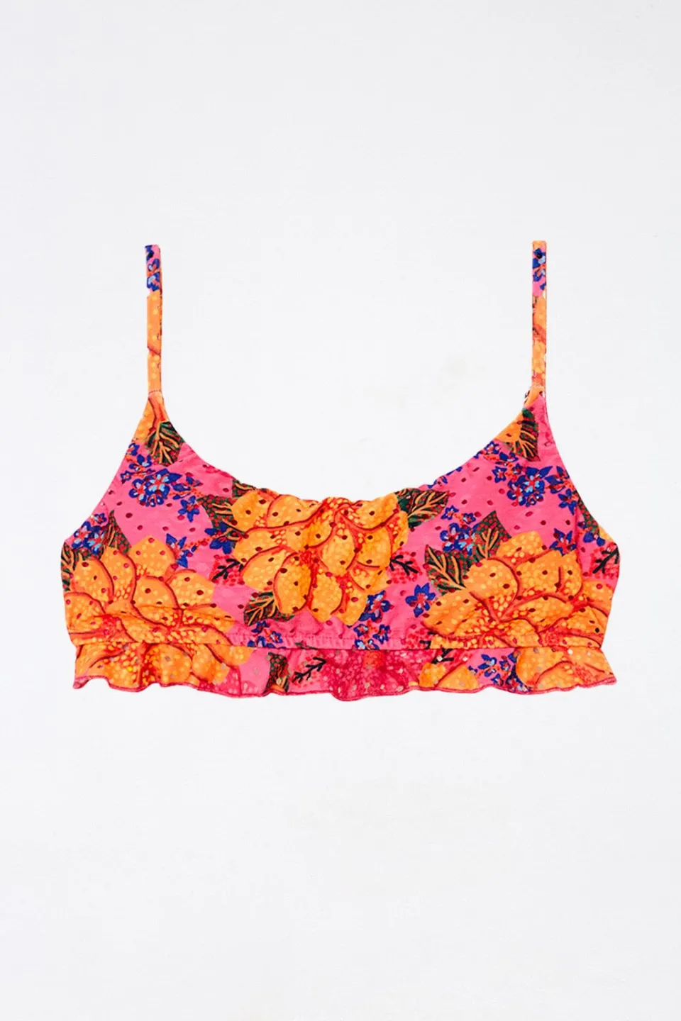 FARM Rio Pink Flowers Garden Bikini Top