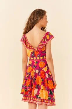 FARM Rio Pink Flowers Tapestry Mini Dress Outlet