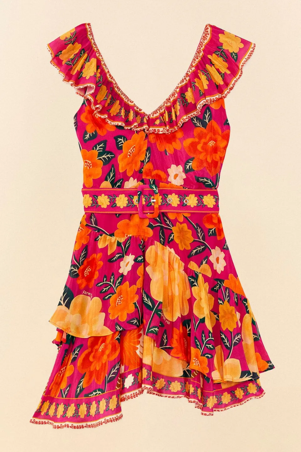 FARM Rio Pink Flowers Tapestry Mini Dress Outlet