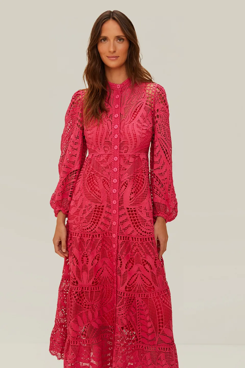 FARM Rio Pink Guipire Maxi Dress Best