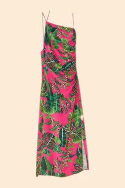 FARM Rio Pink Leaves Midi Dress Discount