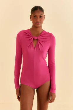 FARM Rio Pink Long Sleeve Bodysuit Discount