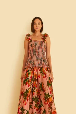 FARM Rio Pink Mango Trees Midi Dress Online